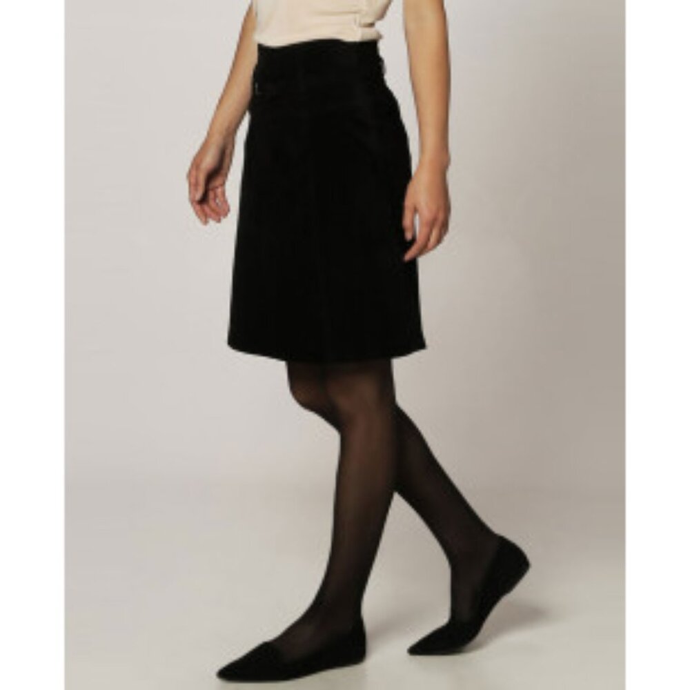 Black Suede Skirt - Knee Length